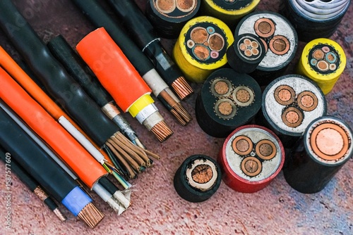 Cross section of high-voltage cable High quality photo