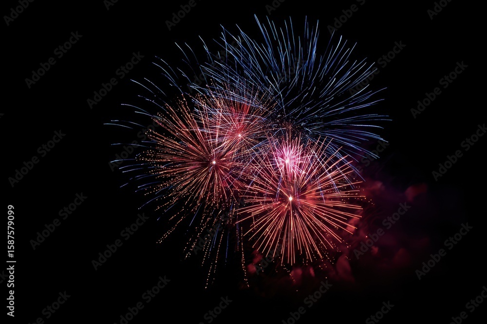 4th of July Fireworks - Beautiful Bright Explosions Lighting Up Night Sky 4th of July Fireworks - Beautiful Bright Explosions Lighting Up Night Sky