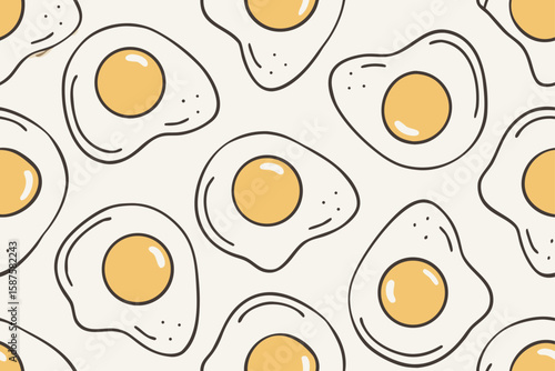 Sunny side up fried eggs pattern breakfast food