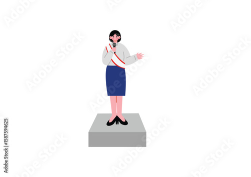 演説する女性