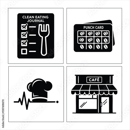 Healthy Lifestyle Elements Vector Illustration With Clean Eating,Caf� And More