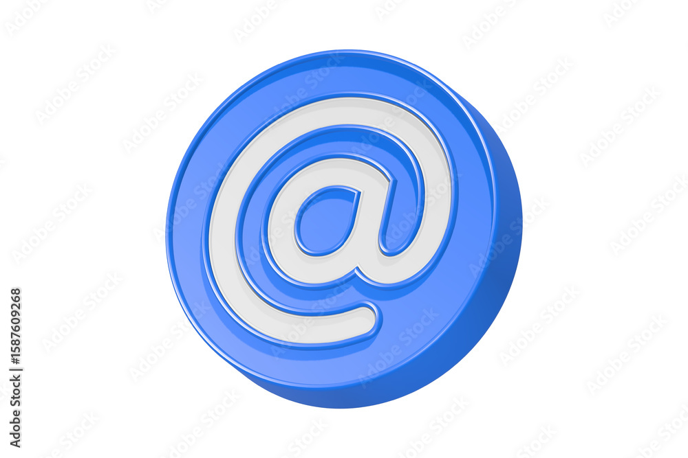 at email icon 3d rendering blue color at email icon 3d rendering blue color