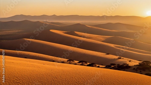 Safari Sunset over Namib Desert Dunes