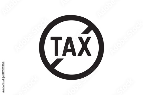 No tax silhouette vector art illustration on white background