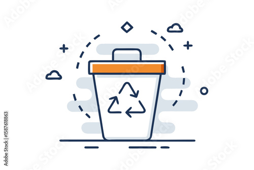 Recycle Bin Arrows Line Style Icon