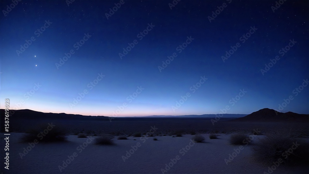Fototapeta premium Desert Dawn with Venus and Mars in Sky