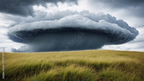 Shelf Cloud Over Golden Prairie at Sunrise