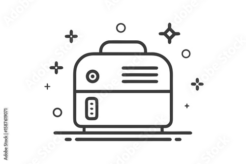 ionizer device minimal thin line icon design