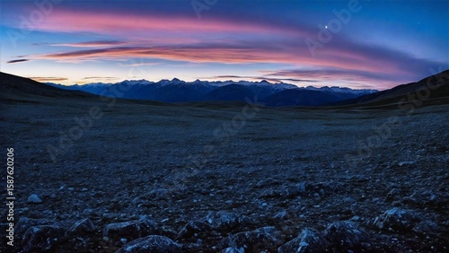Pink Cloud Twilight Over Alpine Ridge