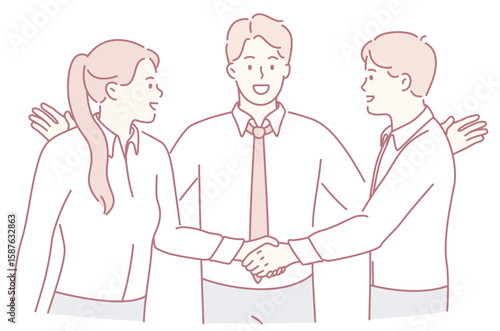 An illustration of a professional handshake that symbolizes collaboration and partnership within the business world