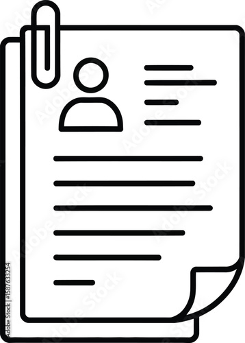A resume document with a paperclip represents job application and career opportunity.