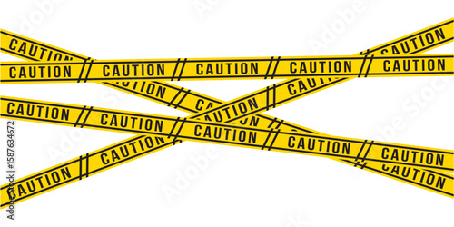 Warning sign featuring a Under Construction shield and rolls of hazard tape, conveying a message of caution and ongoing activity in eps 10.