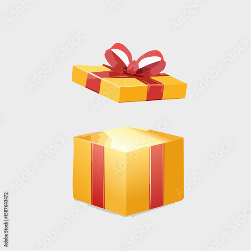Exploding Gift Box, Festive Surprise Present Illustration