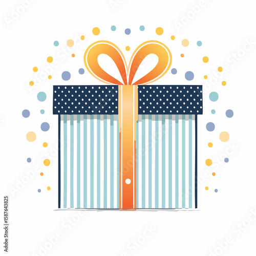 Fun Patterned Gift, Striped & Dotted Holiday Package
