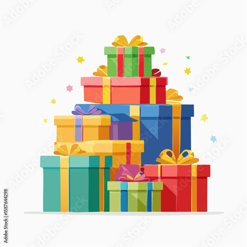 Huge Gift Pile, Abundant Christmas Holiday Collection