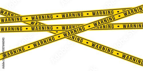 Warning tapes isolated on white background. Warning tape, danger tape, caution tape, under construction tape. Vector illustration in eps 10.