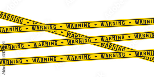 Warning tapes isolated on white background. Warning tape, danger tape, caution tape, under construction tape. Vector illustration in eps 10.