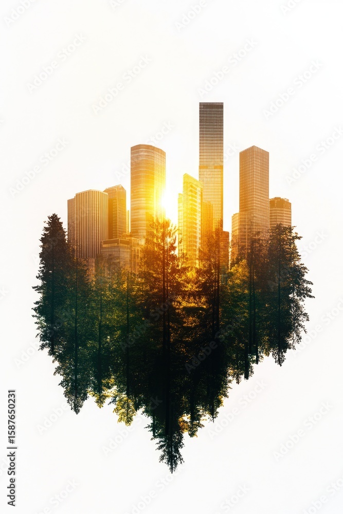 Fototapeta premium Sunset Urban Scene