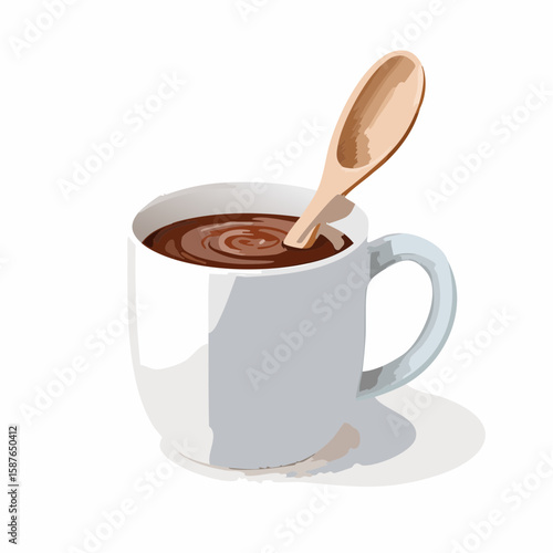 Hot Chocolate & Spoon, Perfect Warm Drink Setup