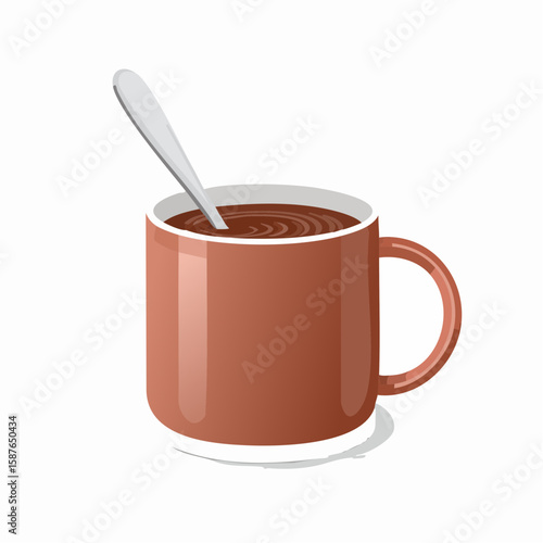 Cocoa Mug with Stirrer, Comforting Winter Beverage