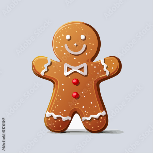 Smiling Gingerbread Cookie, Charming Christmas Baked Good