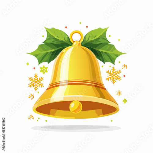 Golden Jingle Bell, Festive Christmas Accent