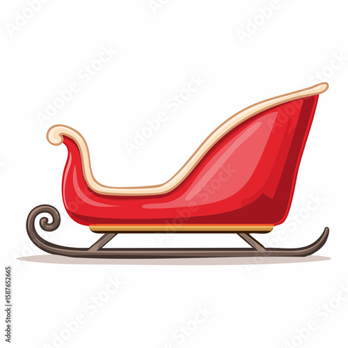 Reindeer Sleigh Outline, Classic Winter Transport