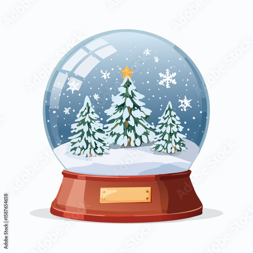 Crystal Snow Globe, Enchanting Winter Holiday Decor