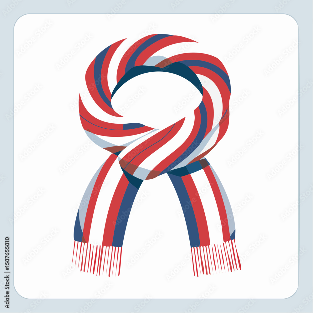 Obraz premium Cozy Striped Scarf, Stylish Festive Comfort