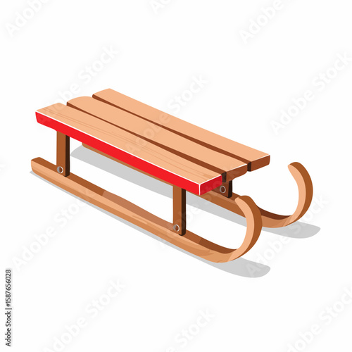 Vintage Snow Sled, Charming Winter Playtime Icon