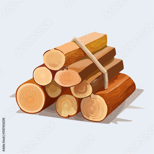 Stack of Firewood Logs, Rustic Winter Home Essential