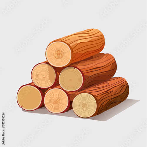 Timber Logs Stack, Traditional Winter Warmth Element