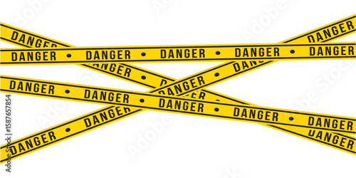 Warning tapes isolated on white background. Warning tape, danger tape, caution tape, under construction tape. Vector illustration in eps 10.
