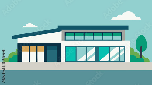 vector illustration of modern building