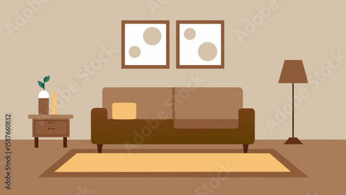 living room interior with sofa