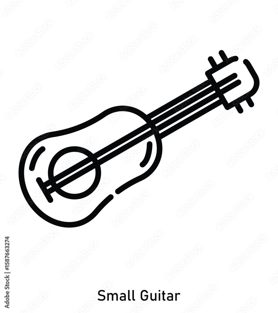 Fototapeta premium Camping Guitar Icon – Acoustic Instrument for Outdoor Campfire Music