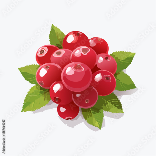 Vibrant Red Berries, Festive Christmas Cluster Accent