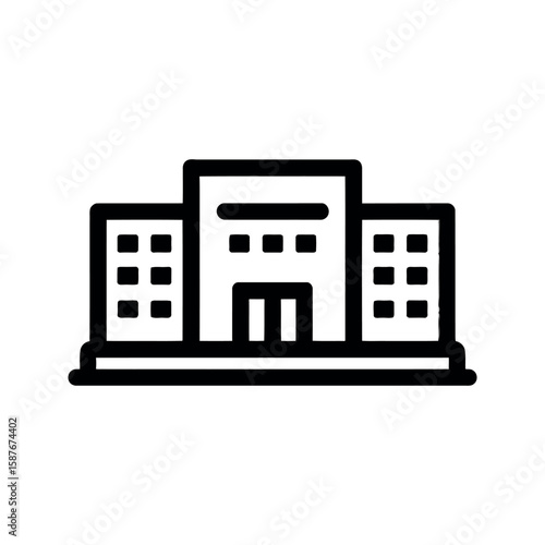 Government building icon on white background. City hall icon