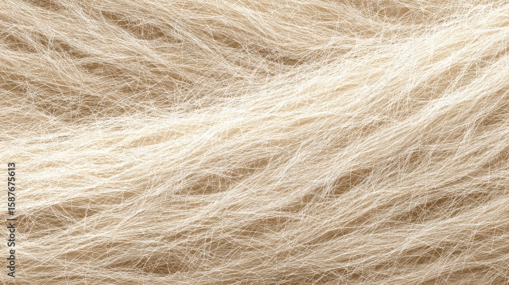 Fototapeta premium Close-up of beige wool fibers creating a textured, soft pattern, ideal for textile and fabric backgrounds.