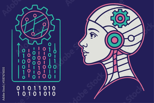 human head with brain and key