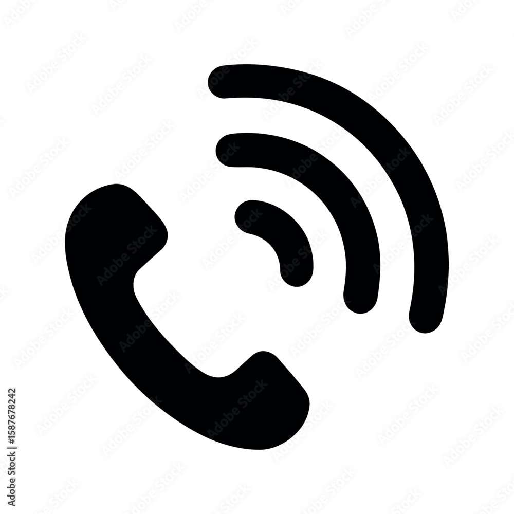 Call icon with sound waves on white background. Phone icon Call icon with sound waves on white background. Phone icon