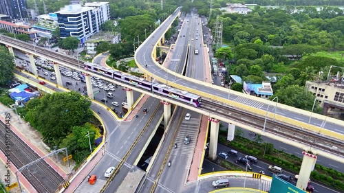 Aerial View of Complex Highway Bridge Interchange