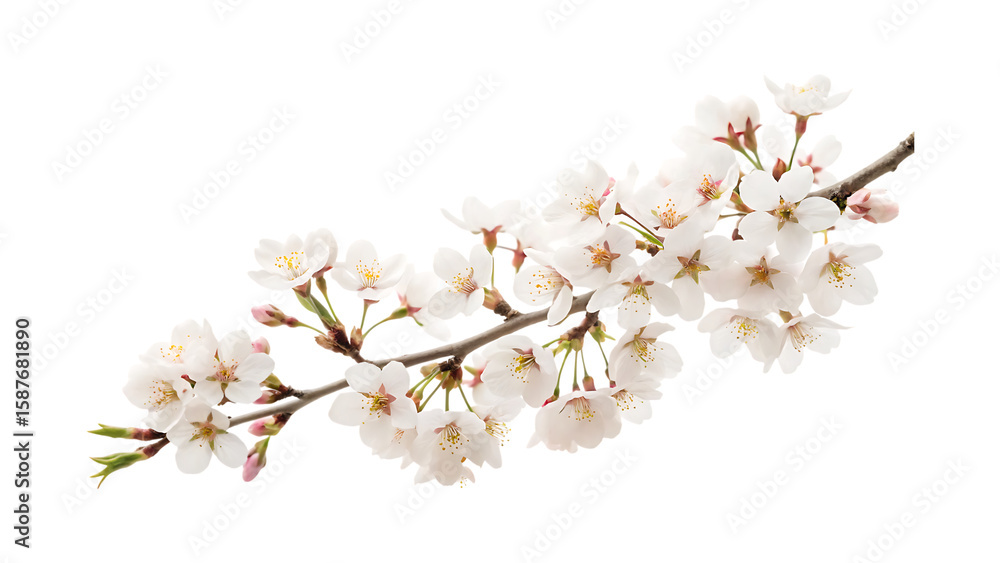 Delicate white cherry blossoms on dark background flower branch Delicate white cherry blossoms on dark background flower branch