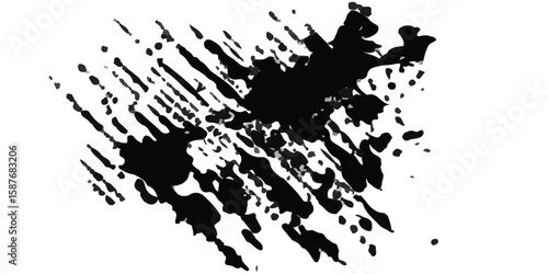 Ink splashes stencil very detailed collection. High quality manually traced. Retro grunge banners set
