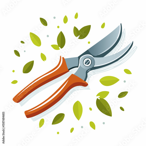 Hand pruners icon. Gardening and farming tool for pruning branches of trees and shrubs. Secateur vector design and illustration.