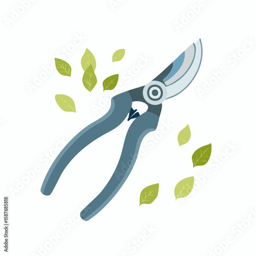 Hand pruners icon. Gardening and farming tool for pruning branches of trees and shrubs. Secateur vector design and illustration.