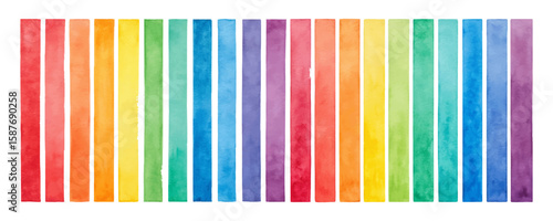 collection of hand drawn watercolor stripes and shapes featuring colorful uneven rectangles, brush streaks, ribbons, bars, and artistic lines for design elements