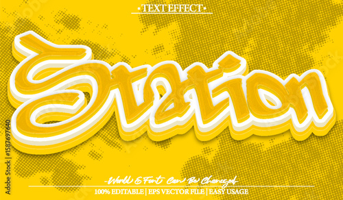 Station Vector Text Effect Editable Alphabet Urban Street Grafitti Spray Splash Hip Hop