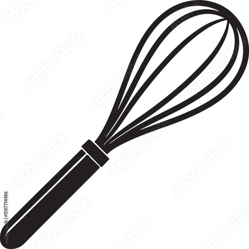 Black kitchen whisk utensil silhouette cooking baking