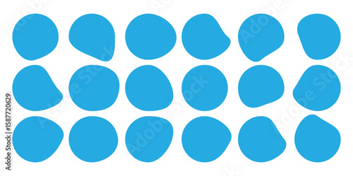 Blobs icon. Rock black icons. Different drops in modern style. Drops or stone silhouettes. Modern blob shape design elements isolated on white background. Vector illustration